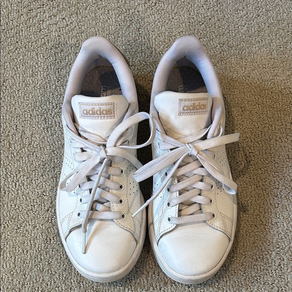 Adidas Classic White Lace-Up Sneakers